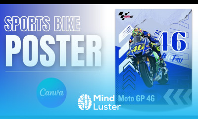 How to Create Sports Bike Poster Design using Canva Valentino Rossi Moto gp 46