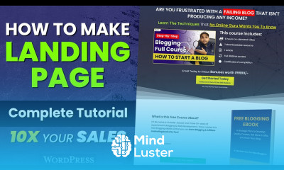 How to Create A Landing Page with WordPress Free Lead Magnet Course Selling Landing Page Tutorial