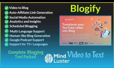 Blogify Review and Lifetime Deal YouTube video to Blog