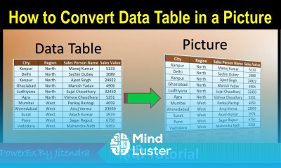 How to Convert Data Table in a Picture in Excel Hindi