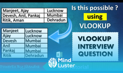 VLOOKUP Interview Question solved Excel Job Interview Question