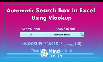 How to Create an Automatic Search Box in Excel Using Vlookup