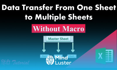 Transfer Data From One Sheet to Multiple Sheets Automatically in excel Hindi Without Macro