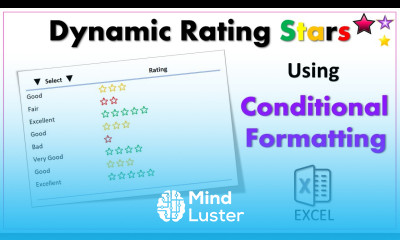 Dynamic Rating Stars using Conditional Formatting Conditional Formatting in Excel Hindi