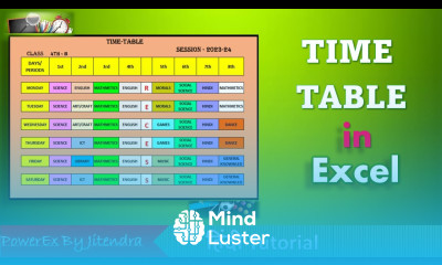 How to create a Time Table in Excel l School Time Table in Excel Sheet