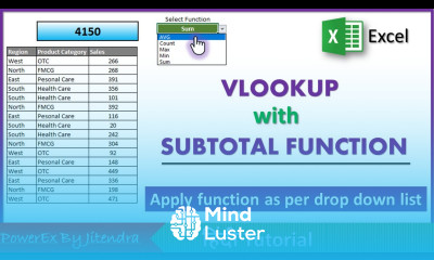 How to use Vlookup with Subtotal Function in Excel Vlookup with Subtotal Function in Excel
