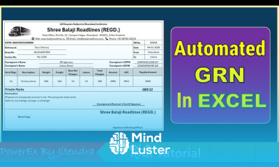 Transport GRN Automation in Excel Auto GRN from Transport Billing Data