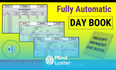 Day Book in Excel Automatic Receipt Payment Summary Date wise