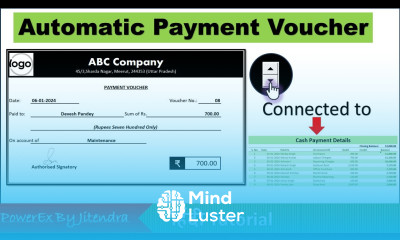 How to create an Automated Payment Voucher in Excel in Hindi