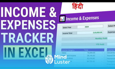 Income Expenses Tracker in Excel Category Wise Dashboard Tutorial