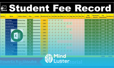 Student Fee Record in Excel How to maintain School Fee in Excel