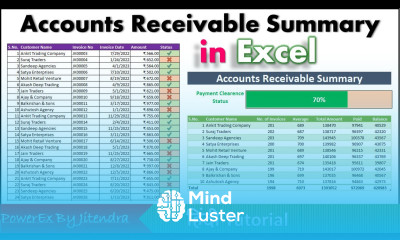 Accounts Receivable Summary in Excel Update Payment Status in Excel Summary Report in Excel