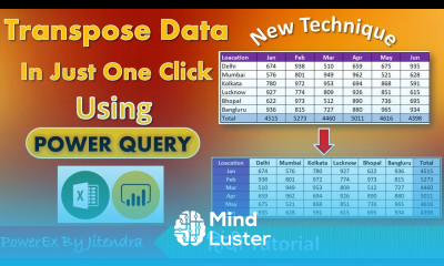 Transpose Data in Power Query Advanced Excel Power Query By Jitendra Kumar