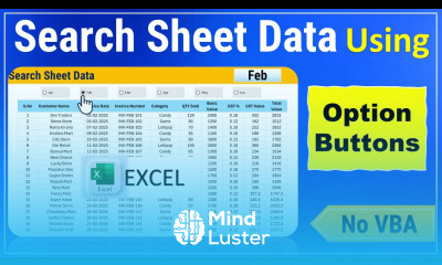 How to Search Sheet Data Using Option Buttons in Excel MIS Report in Excel