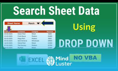 How to Search Sheet Data Using Drop Down in Excel MIS Report in Excel