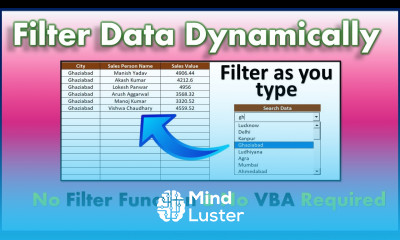 Filter Data Dynamically in Excel Hindi