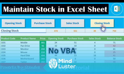 How to Maintain Stock in Excel Sheet Stock Management in Excel Inventory Management in Excel