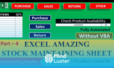 Stock Management in Excel Hindi Part 4