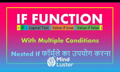 If Function in Excel With Multiple Conditions Nested If Function Hindi