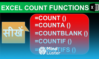 How to use COUNT COUNTA COUNTBLANK COUNTIF COUNTIFS formula in MS Excel in Hindi
