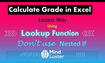 Grade Calculation in Excel using Look Up Function Easiest Way