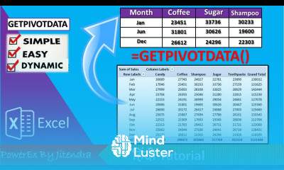 GETPIVOTDATA Function in Excel Excel Pivot Table in Hindi