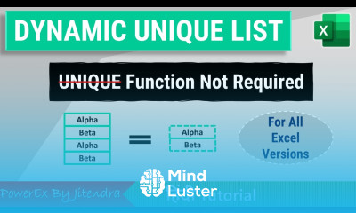 Dynamic Unique List in Excel All Excel Versions