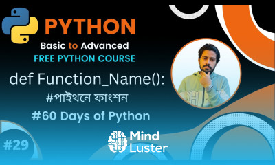 Day 29 60 Days of Python Function in Python Bangla Python Bangla Tutorials for Begineers