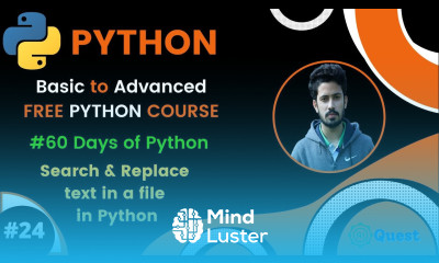 Day 24  60 Days of Python How to Search and Replace Text in a File in Python Python Bangla