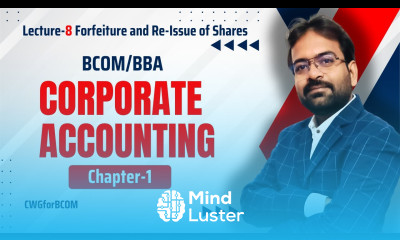Corporate Accounting Chapter 1 part 8 Forfeiture Re Issue of shares CWG for BCOM