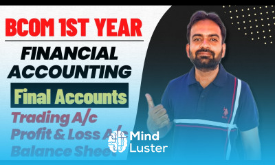 Final Accounts Trading Profit and Loss and Balance Sheet Financial Statement