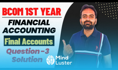 Final Accounts Lecture 5 Numerical Question 3 Solution Trading and P L A c Balance Sheet
