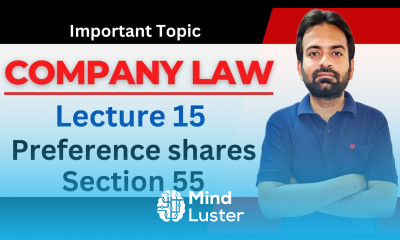 Company law lecture 15 Preference Shares Type of Preference shares Company law bcom