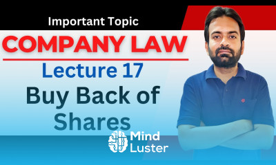 Buy Back of securities Company law lecture 17 B com BBA company law