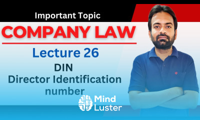 Company law lecture 26 Director identification number section 153 to 159