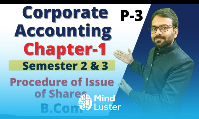 corporate accounts chapter 1 Issue of Shares B com Sem 3 Corporate Accounting Du