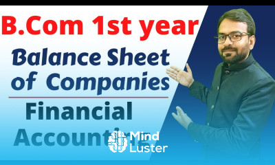 Format of Balance Sheet of Company Financial Accounting Final Accounts of companies B com
