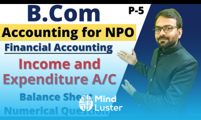 Part 5 Income and Expediture Account Balance Sheet Accounting of NPO Numerical Question
