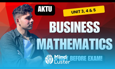 Business Mathematics BBA 1st Semester AKTU DAY BEFORE EXAM PREPARATION