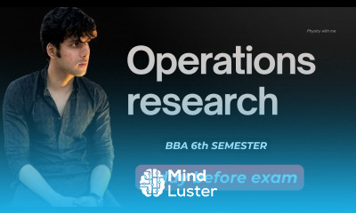 Operations Research Revision Lecture A Day before Exam