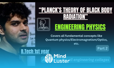 Planck s Theory of Black body Radiation Engineering Physics BTech 1st Year