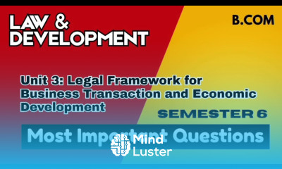 Unit 3 Legal Framework for BT l Important Questions l Semester 6 l Law and Development