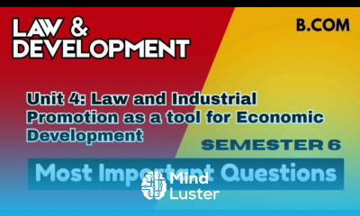 Unit 4 Law and Industrial Promotion l Important Questions l Semester 6 l Law and Development l