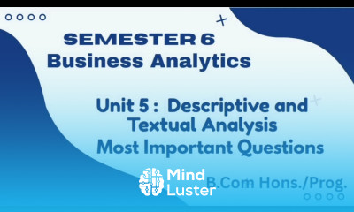 Important Question Answer l Business Analytics l Unit 5 Descriptive and Textual Analysis l Semes 6