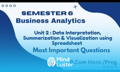 Important Question Answer l Business Analytics l Unit 2 Data Interpretation Summar l Semester 6