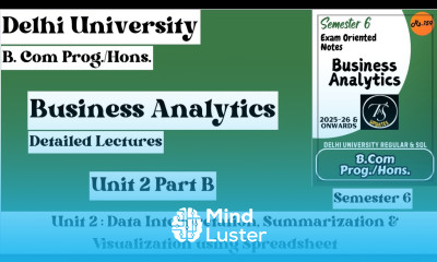 Unit 2 Data Interpretation l Part B l Business Analytics l Semester 6 l B Com Prog Hons l Notes l