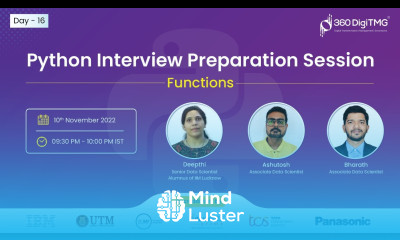 Python Interview Preparation Session Functions Day 16 360DigiTMG