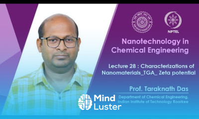 Lecture 28 Characterizations of Nanomaterials TGA Zeta potential