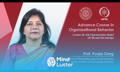 Lecture 24 Job Characteristics Model JCM and Job redesign