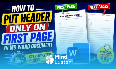 How To Put Header Only on First Page in MS Word Document The Knowledge Academy